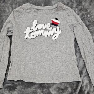 Tommy Hilfiger Kids Gray Long Sleeve Tee with Love Design